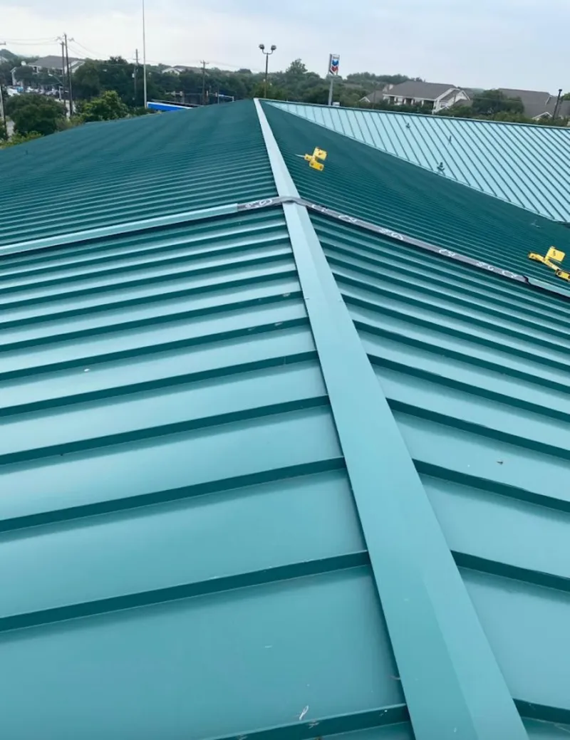 Green commercial metal roof ridge and valley for Metal Roof Repair in Swissvale